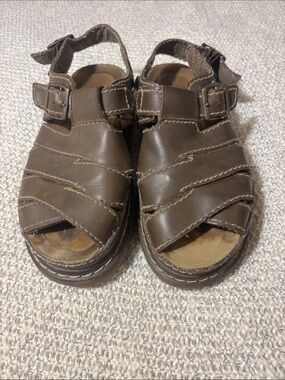 90s/Y2K Lower East Side Brown fisherman sandals with chunky sole size 7.5
